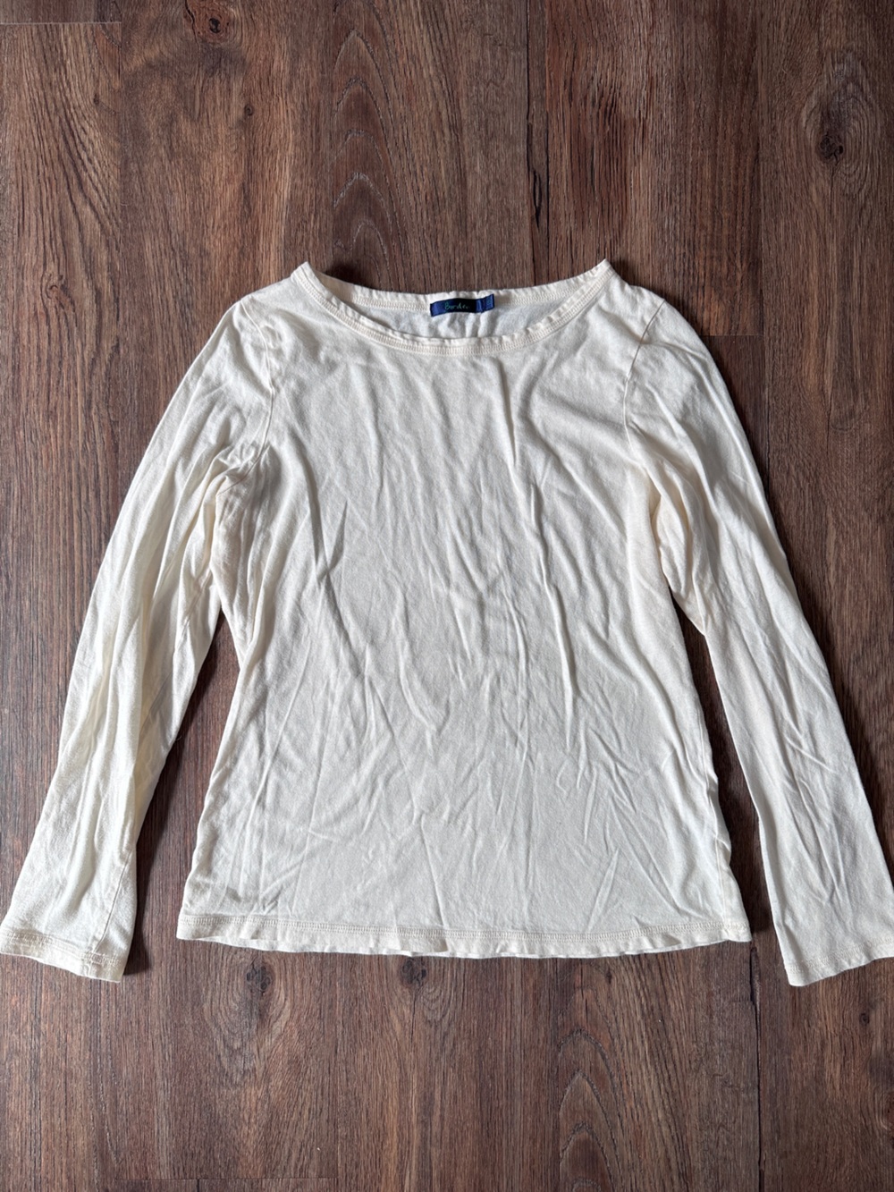 Boden Long-Sleeve Crewneck Top - Cream